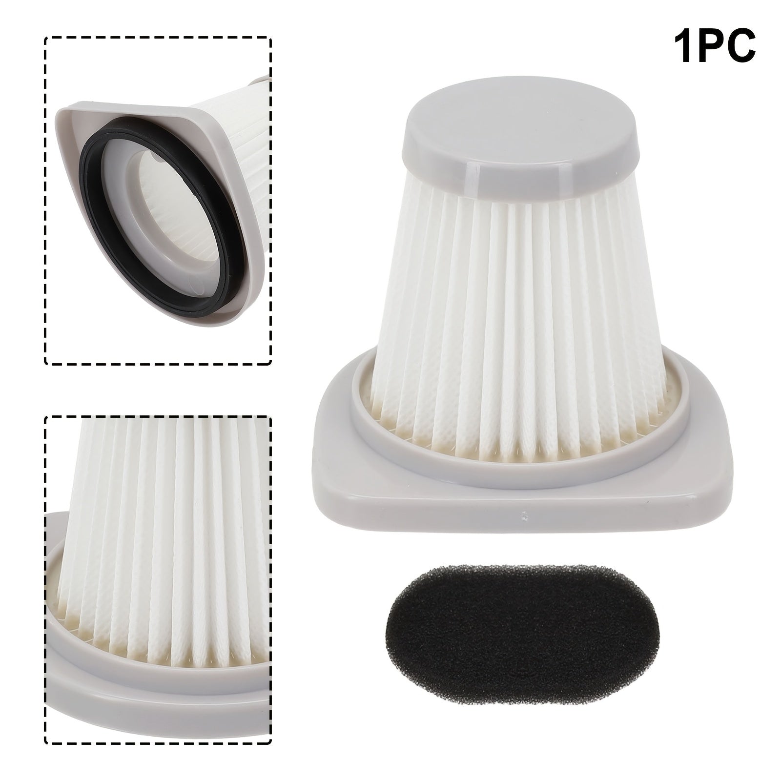 Reusable Handheld Vacuum Filter Attachment for Home Cleaning Bulk Pack