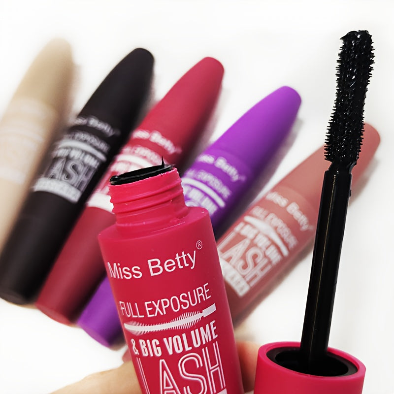 6-Pack Waterproof Long-Lasting Mascara for Big Volume and Natural Look Black Smudge-Proof Thickening Plant-Based Squalane