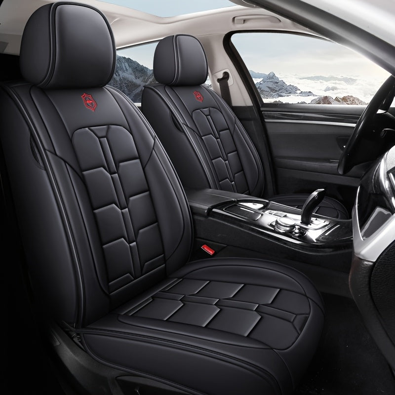Полные чехлы на автомобильные сиденья для седанов и внедорожников на 5 мест Искусственная кожа Устойчивая к пятнам Легко очищается