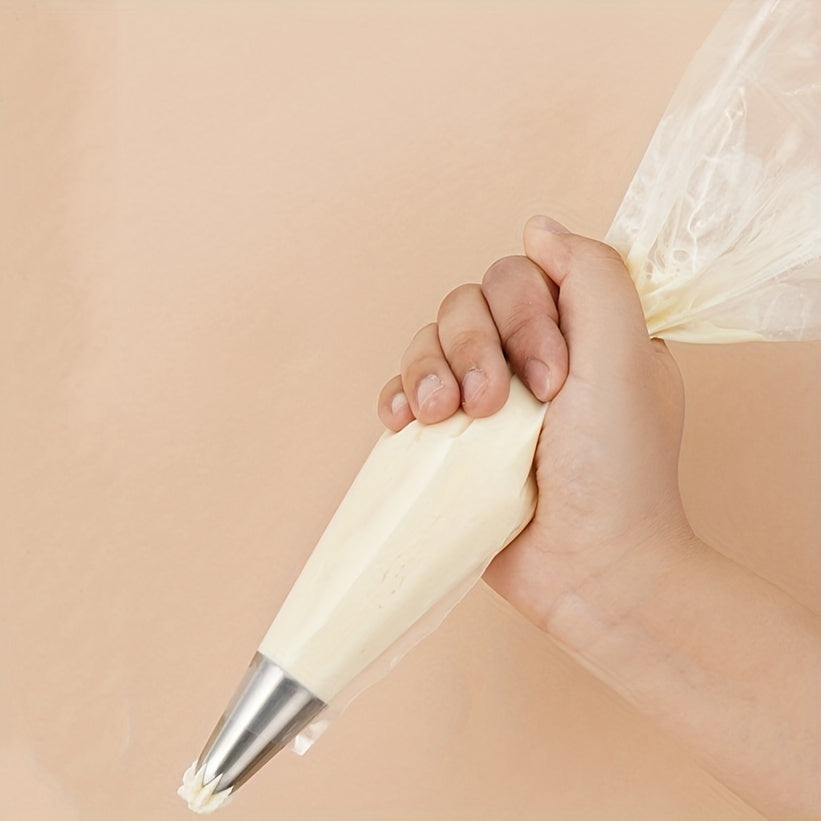 Pack of 100 Thickened Disposable Cream Piping Bags for Baking and Decorating