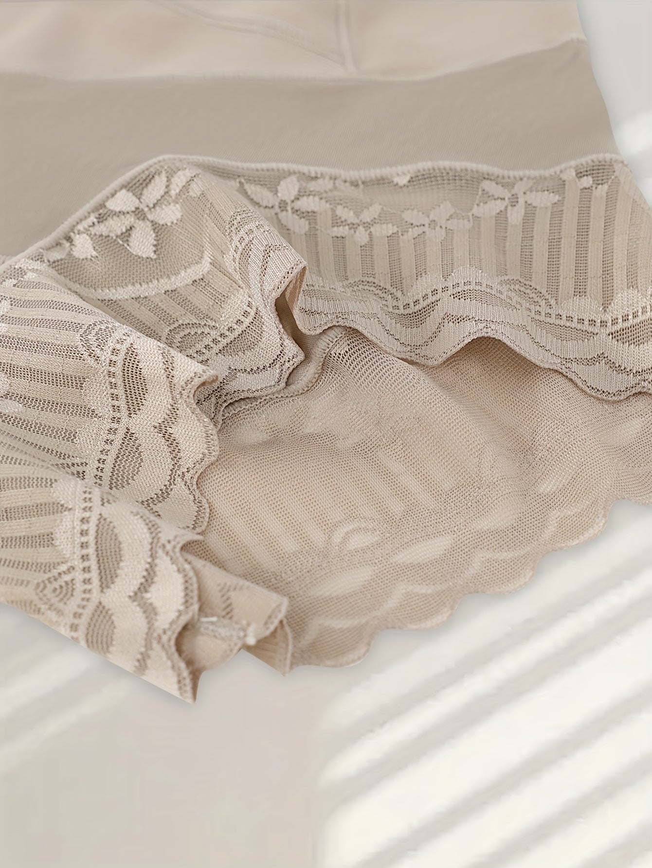 Seamless High-Waist Tummy Control Panties with Lace Detail for Women