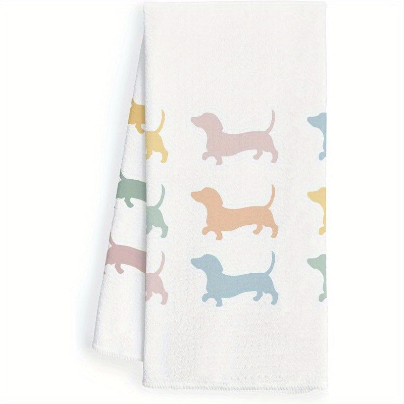 Animal Pattern Kitchen Towels 45.72x66.04cm, Colorful Wiener Dog Design