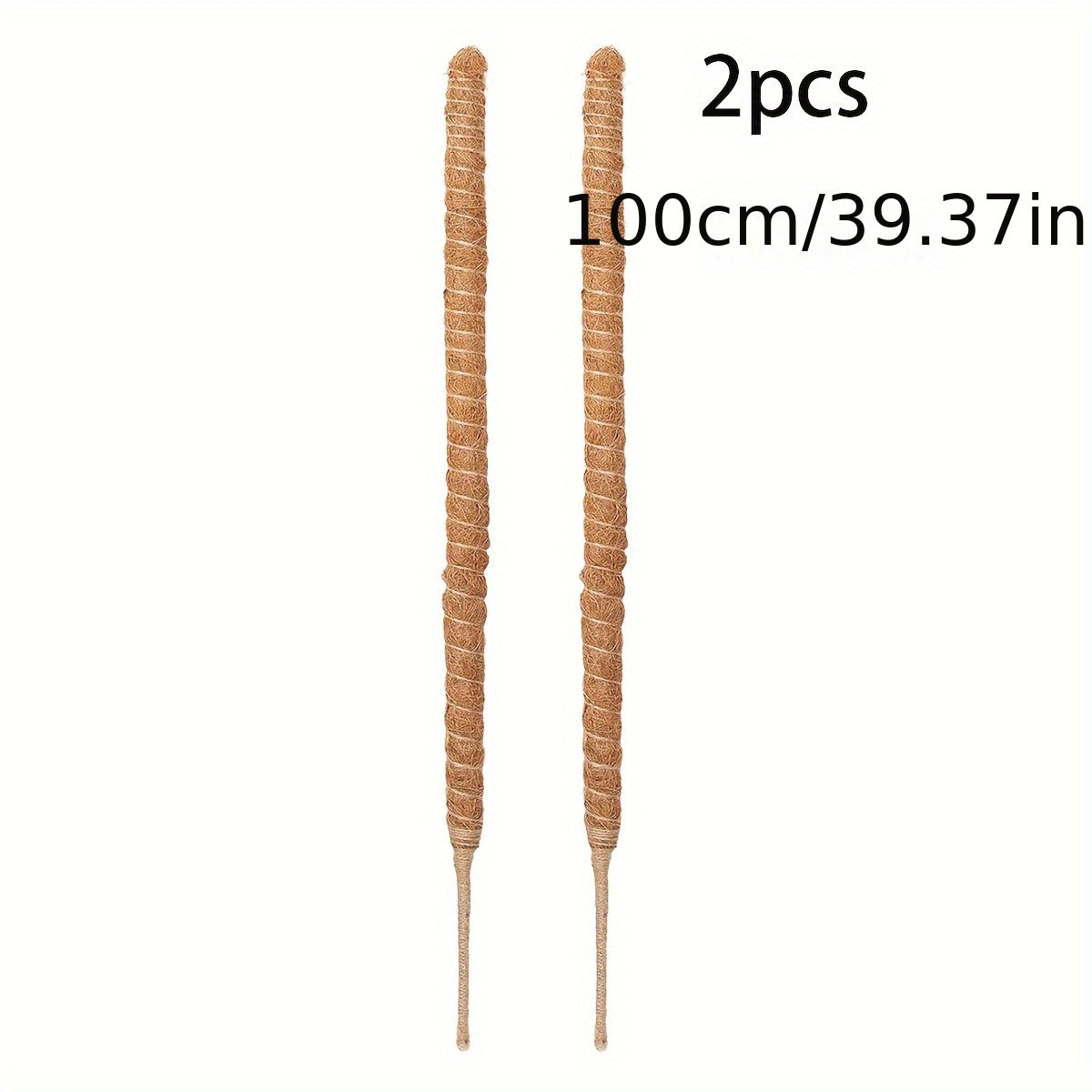 2-Pack Metal Moss Poles for Monstera Climbing Plants Indoor Garden Vine Support Stakes with Coconut Fiber Rope