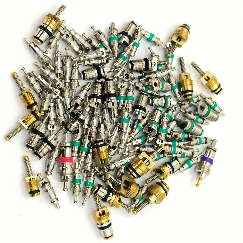 Avtomobil konditsioneri uchun assortimenti to'plami 100 dona R134A Avtomobil A/C yadro klapanlari