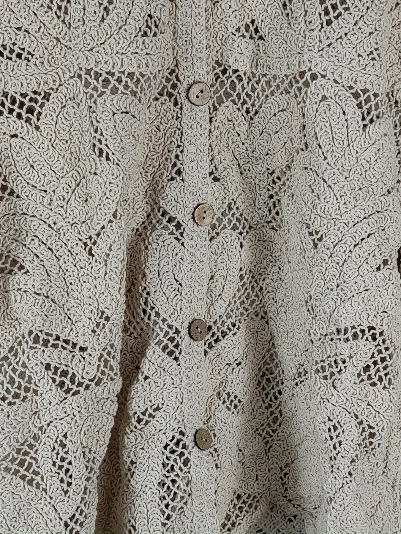 Women's Guipure Lace Button Front Shirt Long Sleeve Casual Spring Fall