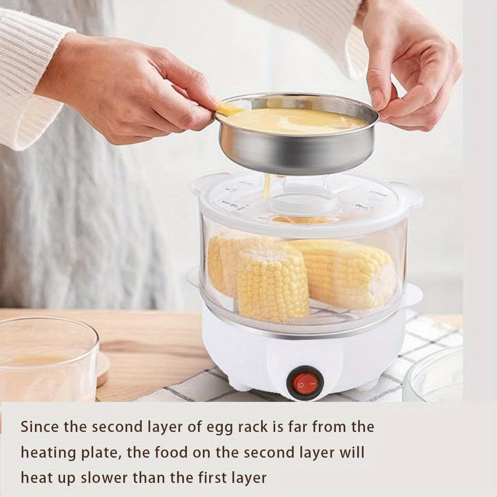 14 ta tuxum sigʻimi va oson nazorat uchun aniq qopqogʻi bilan tuxumni qaynatish va sabzavotlarni bugʻlash uchun zamonaviy oshxona qurilmasi. Mustahkam plastmassadan tayyorlangan.