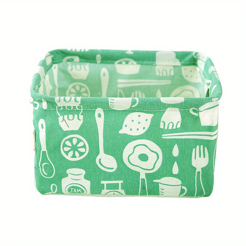 Foldable Fabric Storage Basket with Handle for Home Organization and Decoration