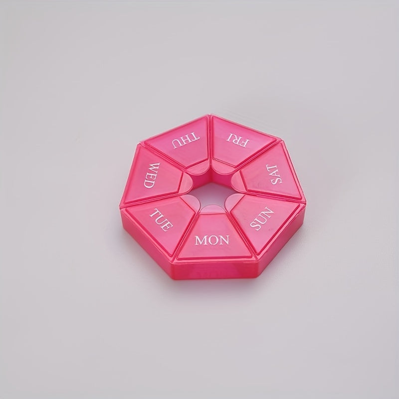 Uniseks portativ Rangli kamonli tabletkalar qutisi 7-tarmoqli qalinlashtirilgan dori tashkilotchisi