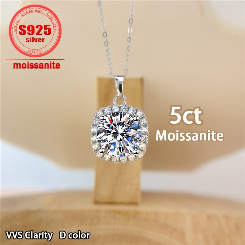 Moissanite Jewelry Set 5ct Necklace Ring Earrings Sterling Silver Wedding Gift