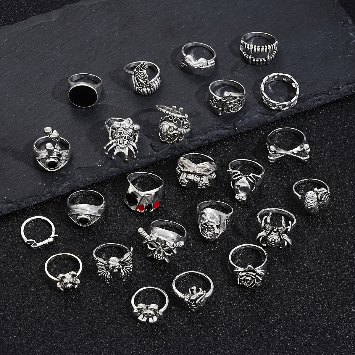 Gothic Punk Playing Cards Set of 24 Edgy Skull Wings Pirate Frog Heart Eyes