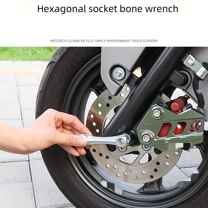 10-In-1 Hexagonal Socket Bone Wrench for Motorcycles and Bicycles Aluminum Alloy Multi-Tool