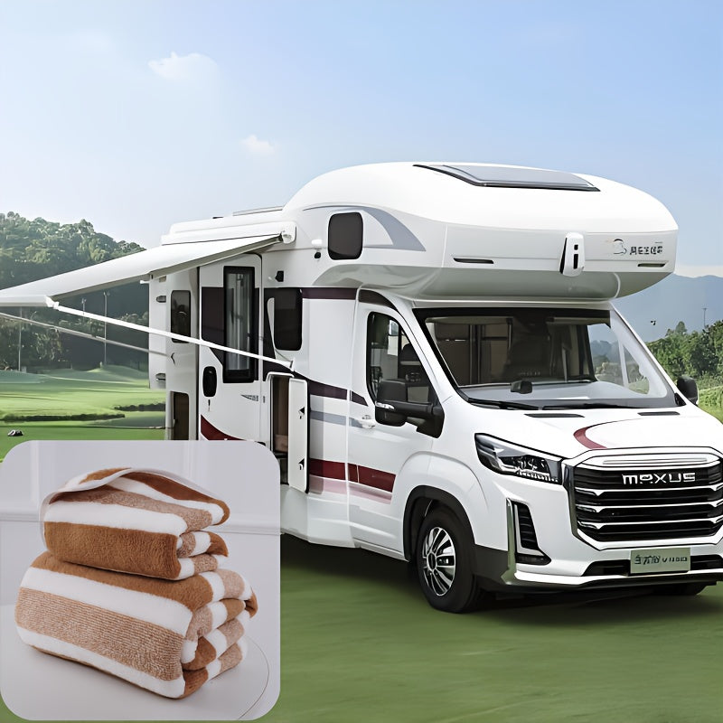 Modern Stripe Pattern Towel Set Includes Bath and Hand Towels Quick Dry Absorbent Household Use