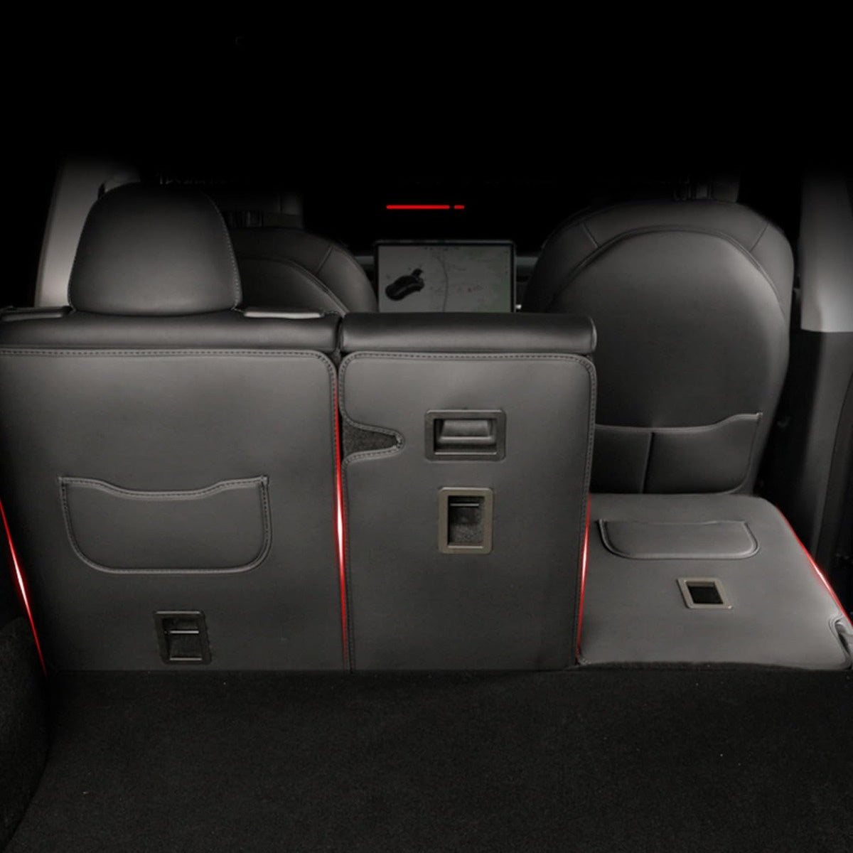 Black PU Leather Rear Seat Backrest Protector for Cars Dustproof and Stylish