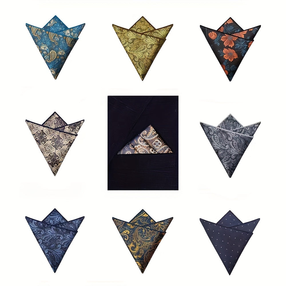 Pañuelo de bolsillo de jacquard paisley para hombre, patrón de anacardo, accesorio elegante