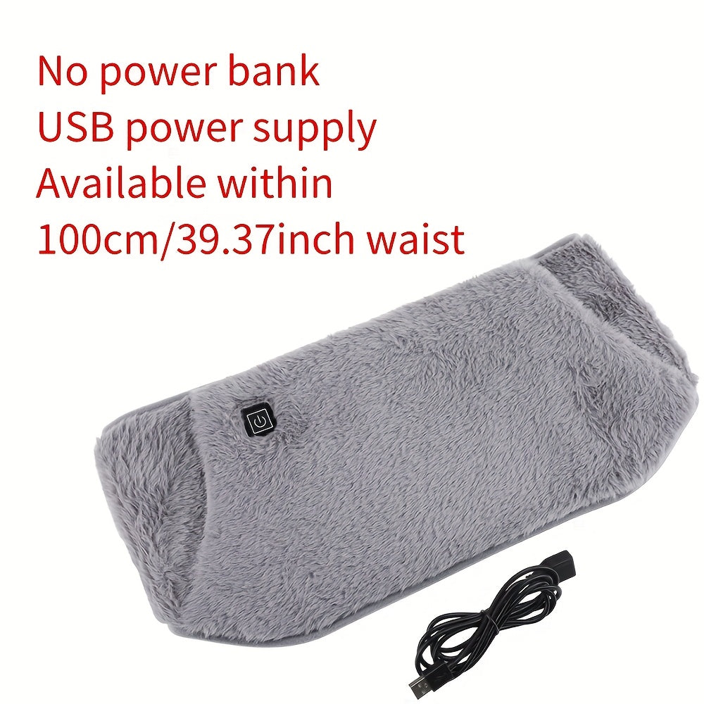 USB orqali zaryadlanadigan plush isitiladigan bel kamar, haroratni sozlash imkoniyati bilan - sovuq ob-havo uchun ideal, grafen qo'l isitgichi.