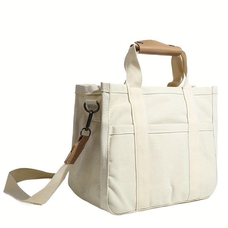 Car Organizer Bag Canvas Tote with Divided Sections and Multiple Pockets