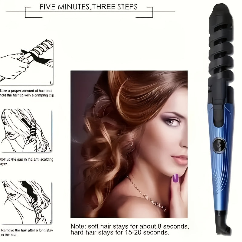 5-in-1 Curling Wand with 3 Barrel Sizes Professional Hair Styling 220-240V