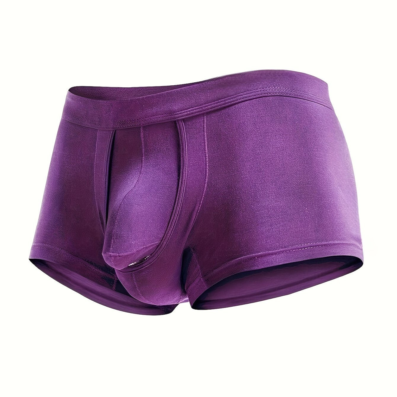 Boxers deportivos para hombre de color sólido, tejido de punto, de estiramiento medio, viscosa, con diseño separado por balas