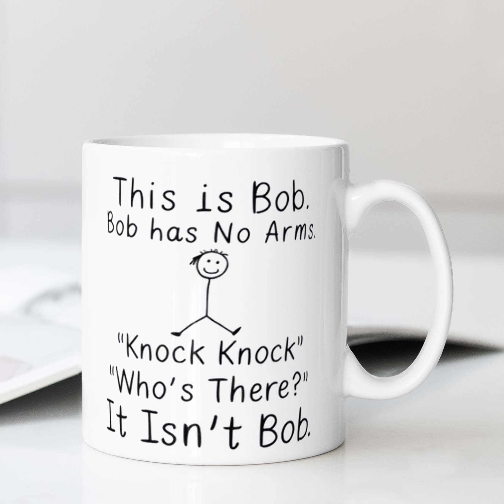 Humorous Ceramic Mug 1pc Bob Has No Arms Coffee Cup for Office Camping Dining