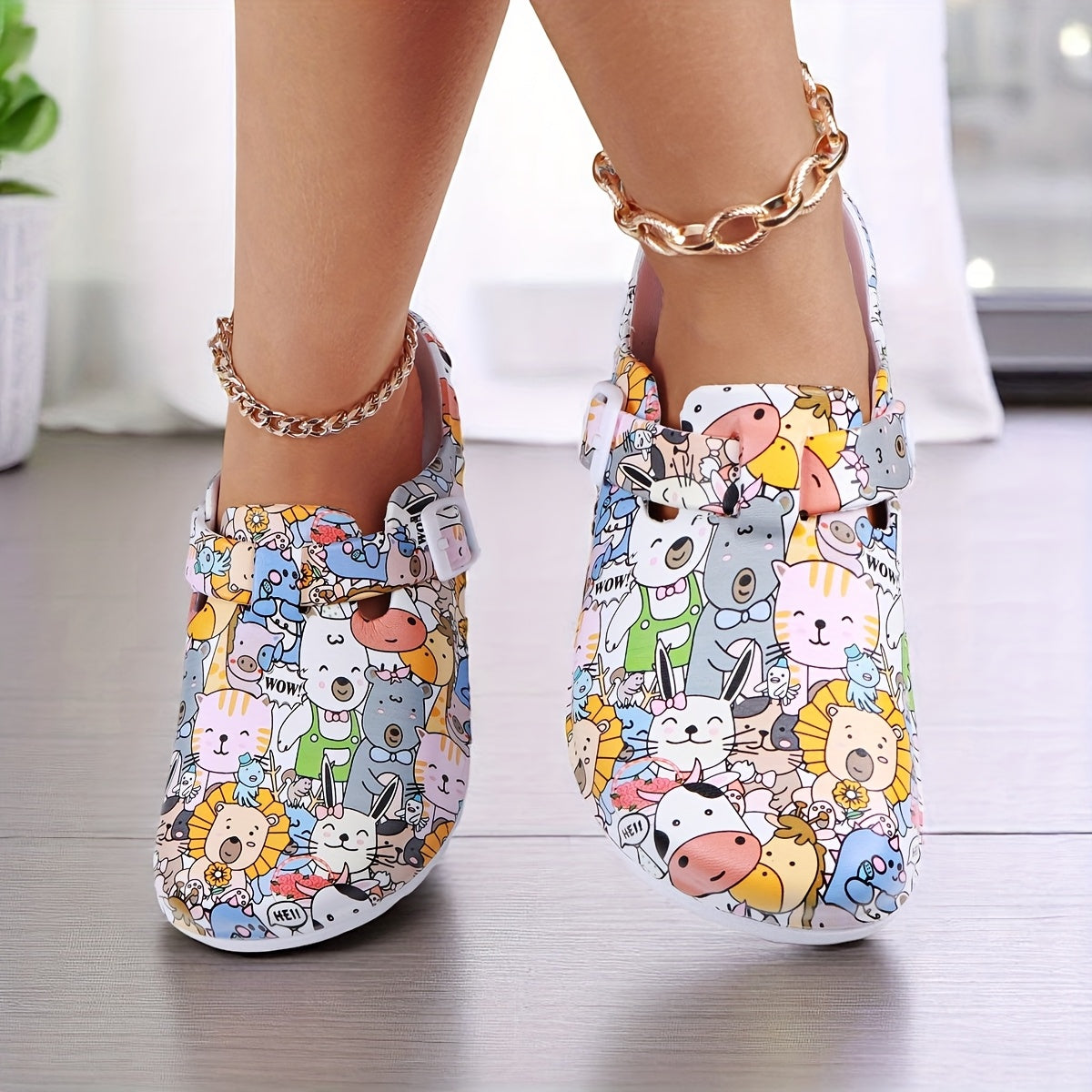 Women's Animal Print Indoor Slippers Lightweight Breathable Home Shoes