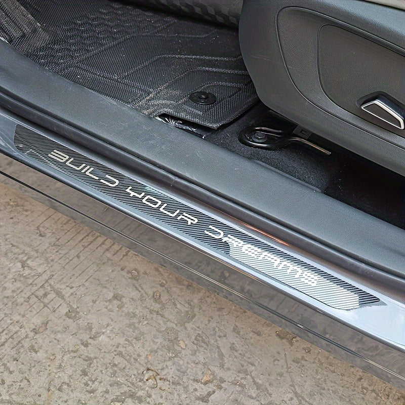 4Pcs zanglamaydigan po'latdan yasalgan oyoq pedali sill chiziq avtomobil uchun xush kelibsiz anti-chizish aksessuarlari