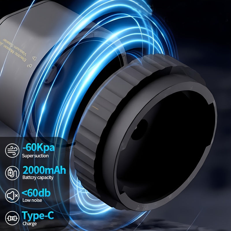 Электрический набор вакуумных герметизаторов для банок с широким и стандартным горлышком, черный