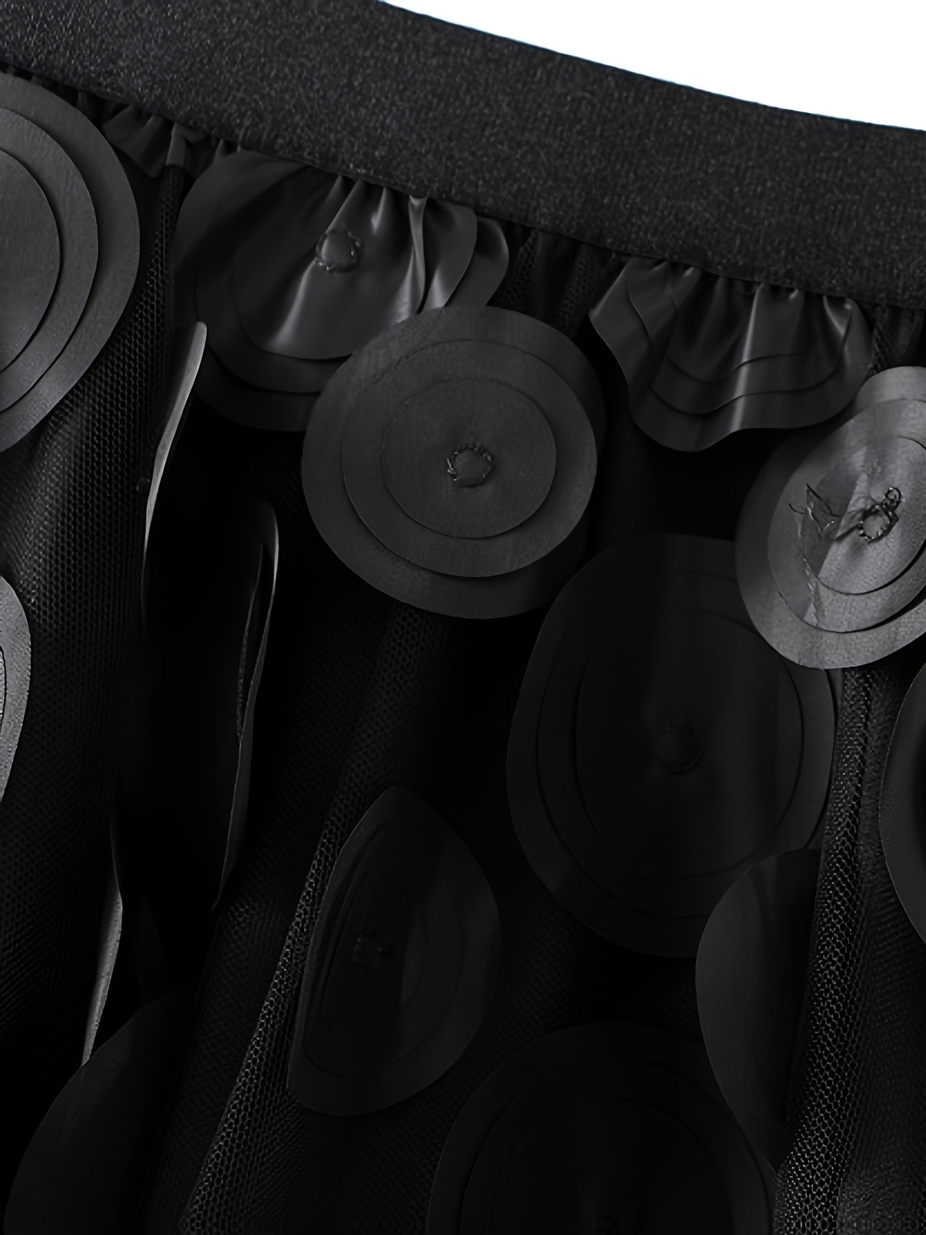 Women's High-Waist A-Line Skirt With 3D Dot Tulle Plus Size Elegant