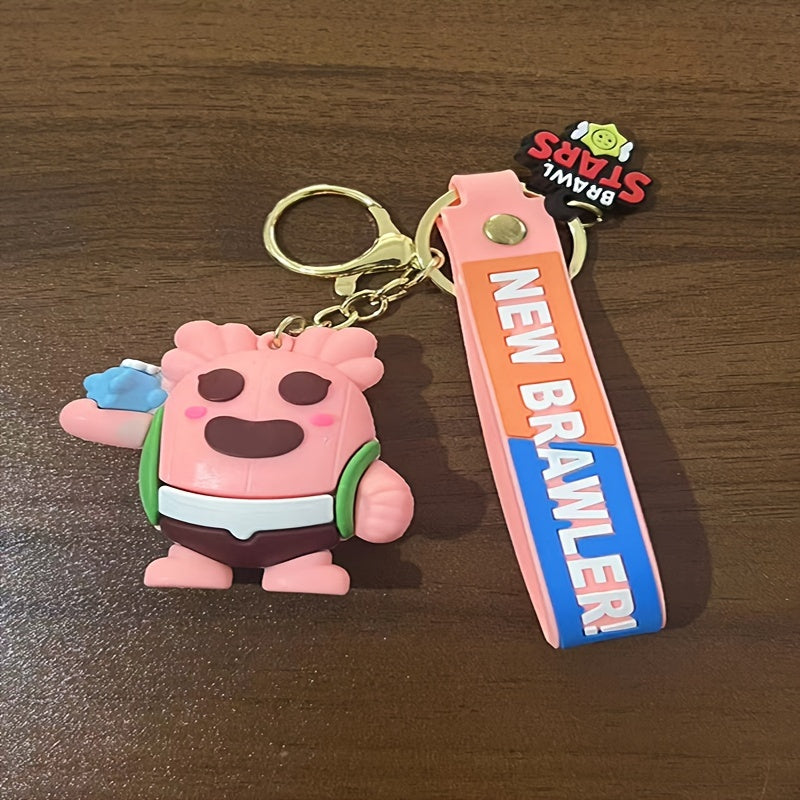 Charming Cartoon Keychain PVC Doll Red Non-Metal Cute Bag Accessory