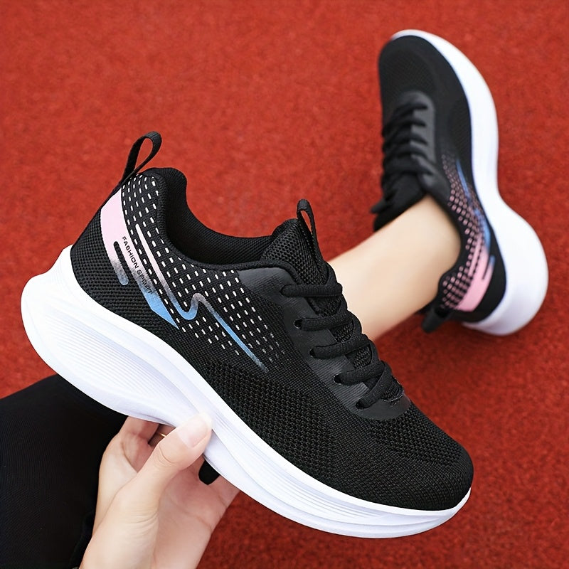 Women's Breathable Lightweight Walking Shoes Sneakers with Striped Design