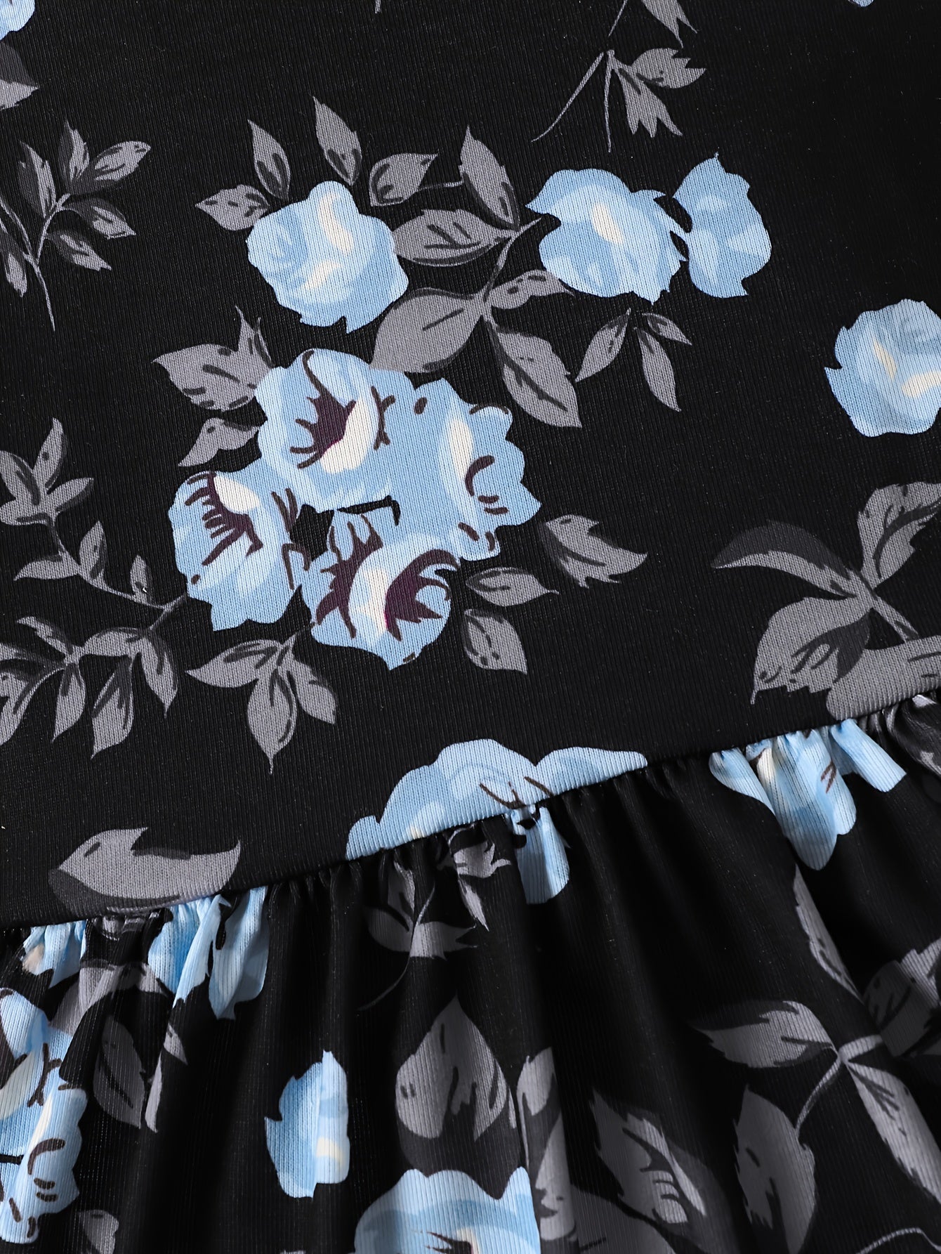 Девочки топ с пеплумом с цветочным принтом и леггинсы с расклешенными рукавами для лета