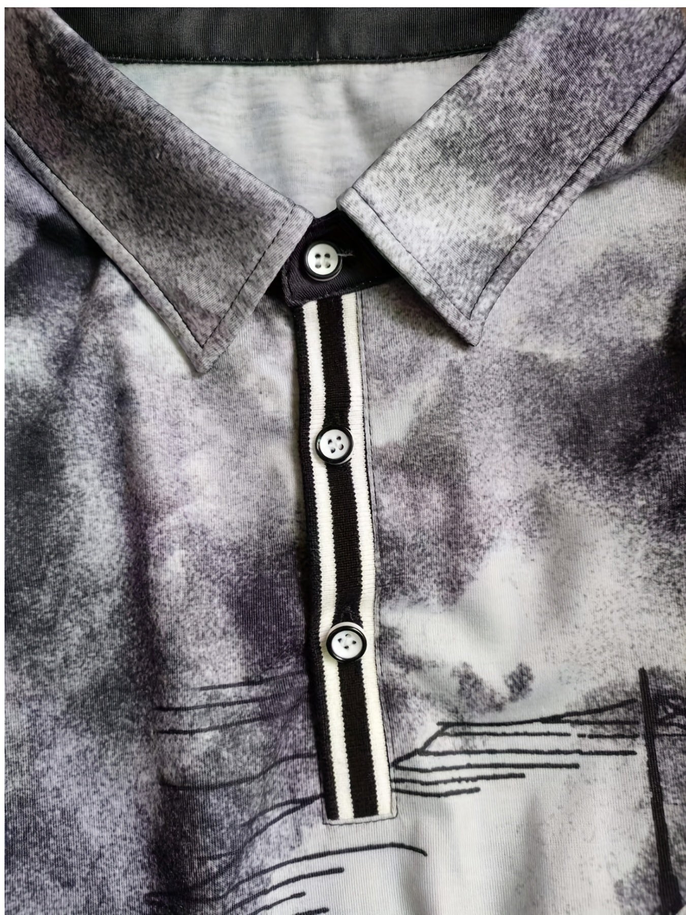 Men's Casual Summer 3D Sailboat Print Polo Shirt Plus Size Polyester