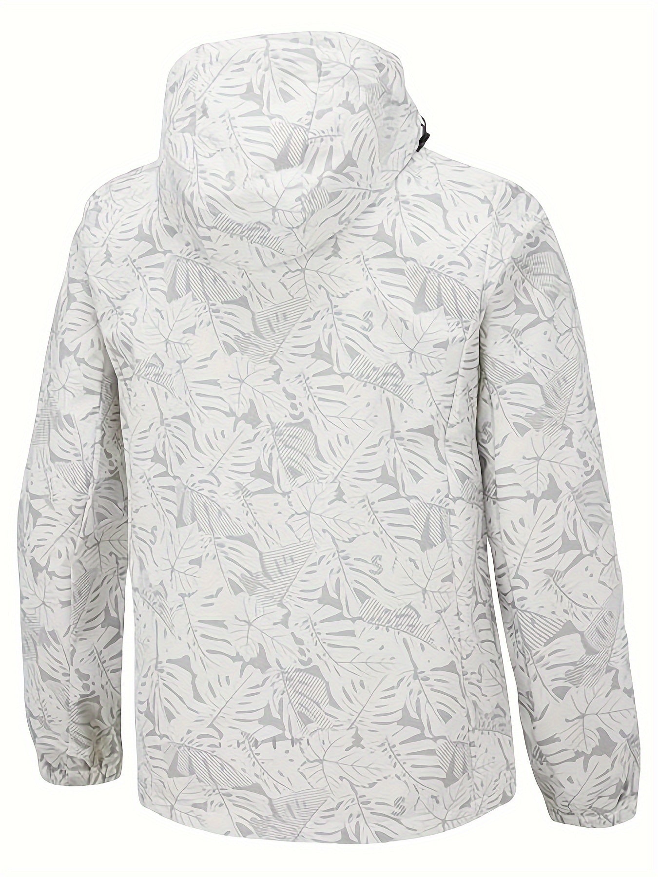 VAKAUP Erkaklar uchun Gullar naqshidagi Sport Kurtkasi, 100% Polyesterdan yasalgan, Fermuarsiz, Keng kesim, Cho'ntaklar bilan, Bahor/Kuz piyoda sayr qilish uchun