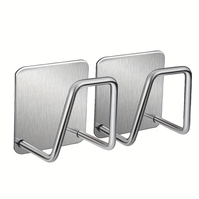 Wall-Mounted Stainless Steel Pot Lid Holder Set of 2 or 4 with Adhesive