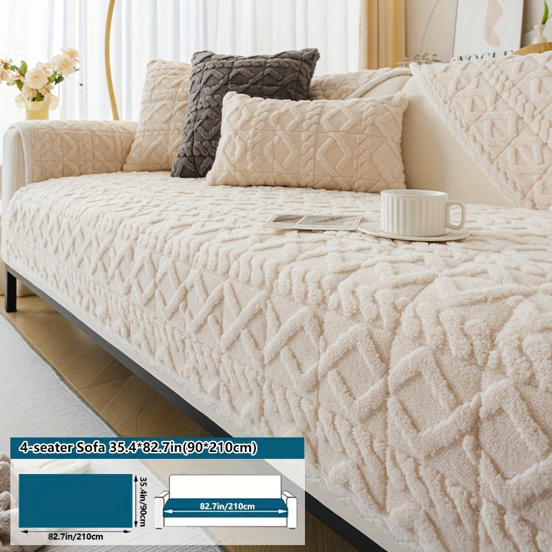 Плюшевый мягкий диванный подушечка для 1-4 местных диванов, нескользящая, моющаяся в машине, дружелюбная к питомцам