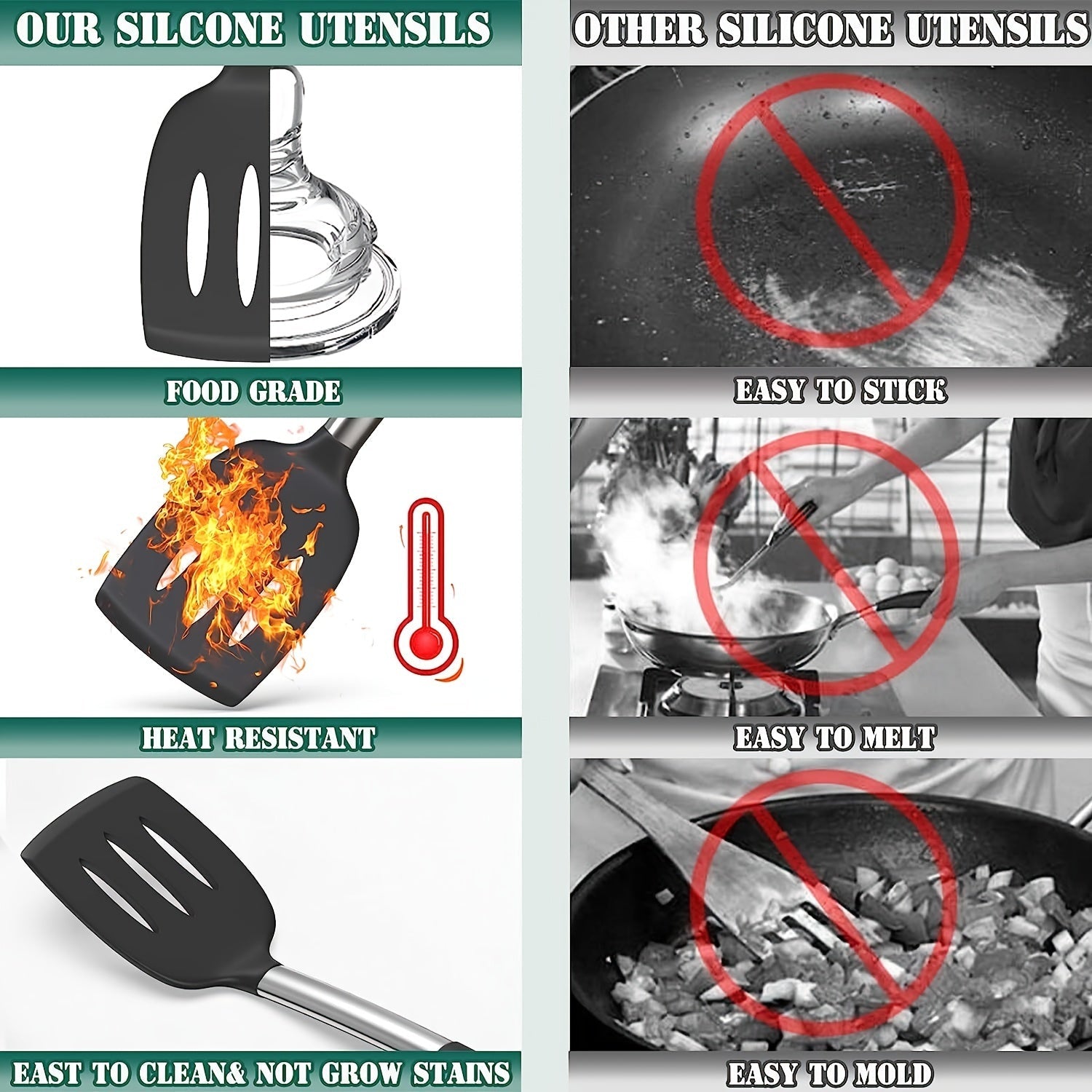 Set of 43 Silicone Kitchen Utensils with Stainless Steel Handles and Storage Bucket