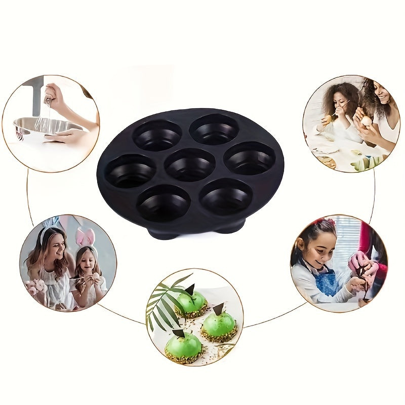 Air Fryer Cake Pan with 7 Cavity Silicone Muffin Mold, 17.98cm Baking Accessory