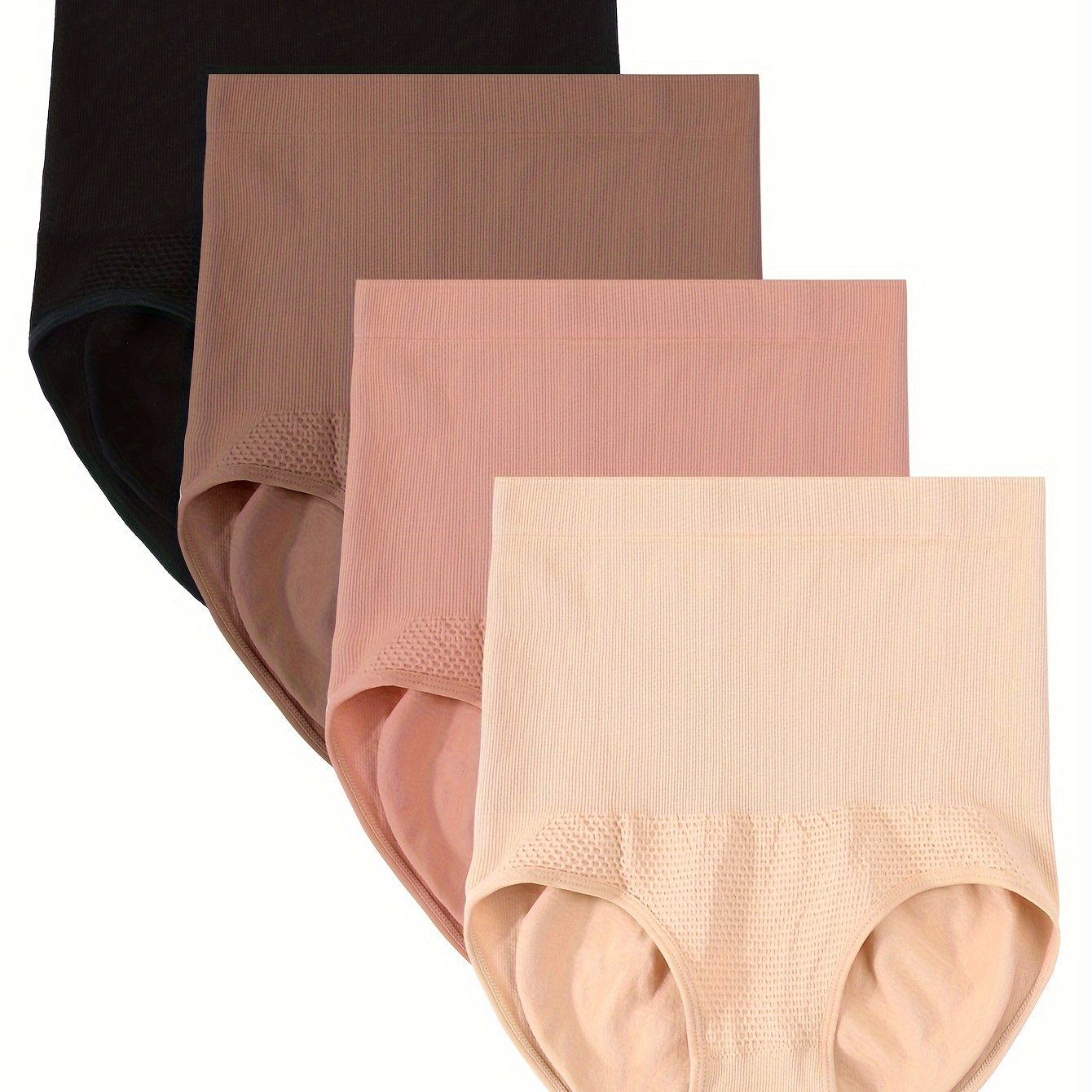 High Support Seamless Shapewear Briefs 4 Pack Tummy Control Butt Lift Hip Shaper Women