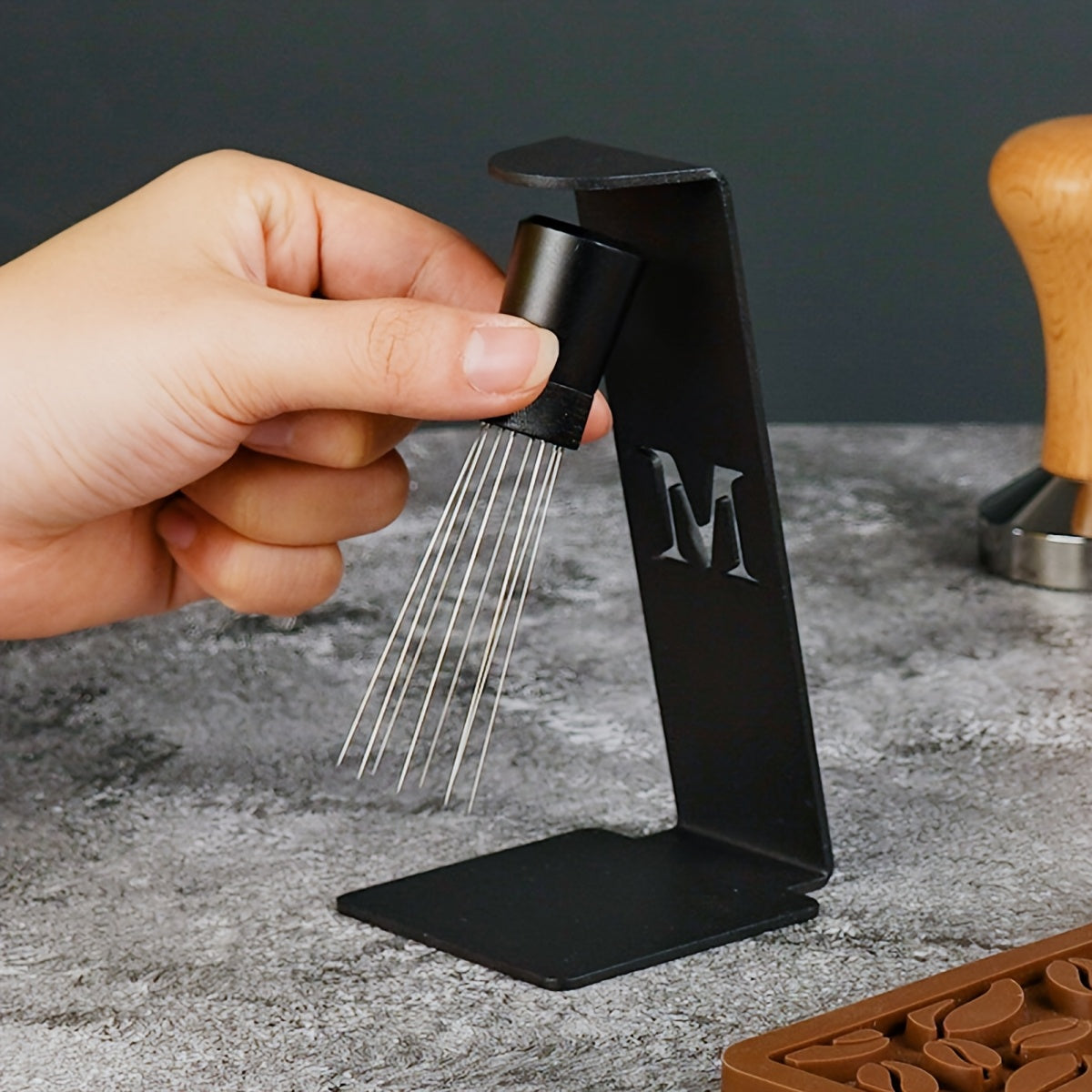 Juego de agujas para remover café espresso, de acero inoxidable, herramienta magnética para baristas