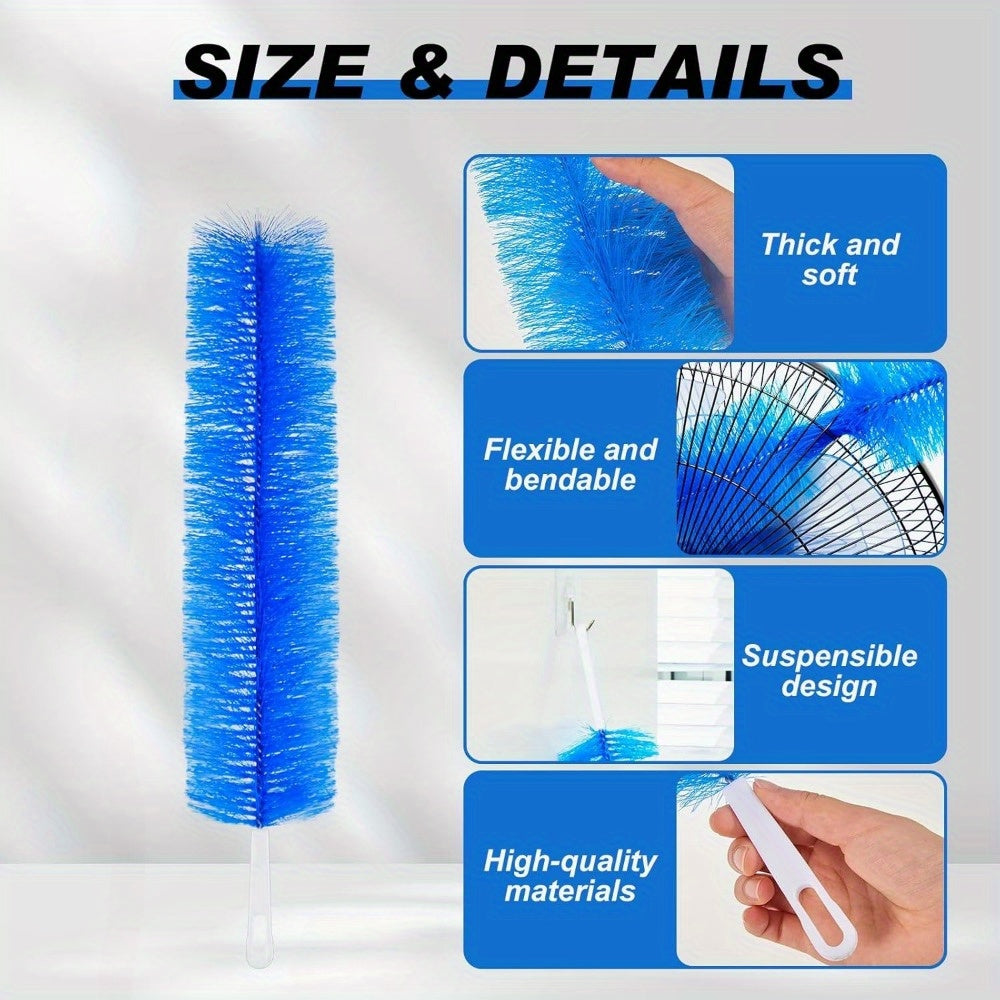 Гибкие щетки для очистки вентиляторов с длинными сгибаемыми ручками, синий пластик