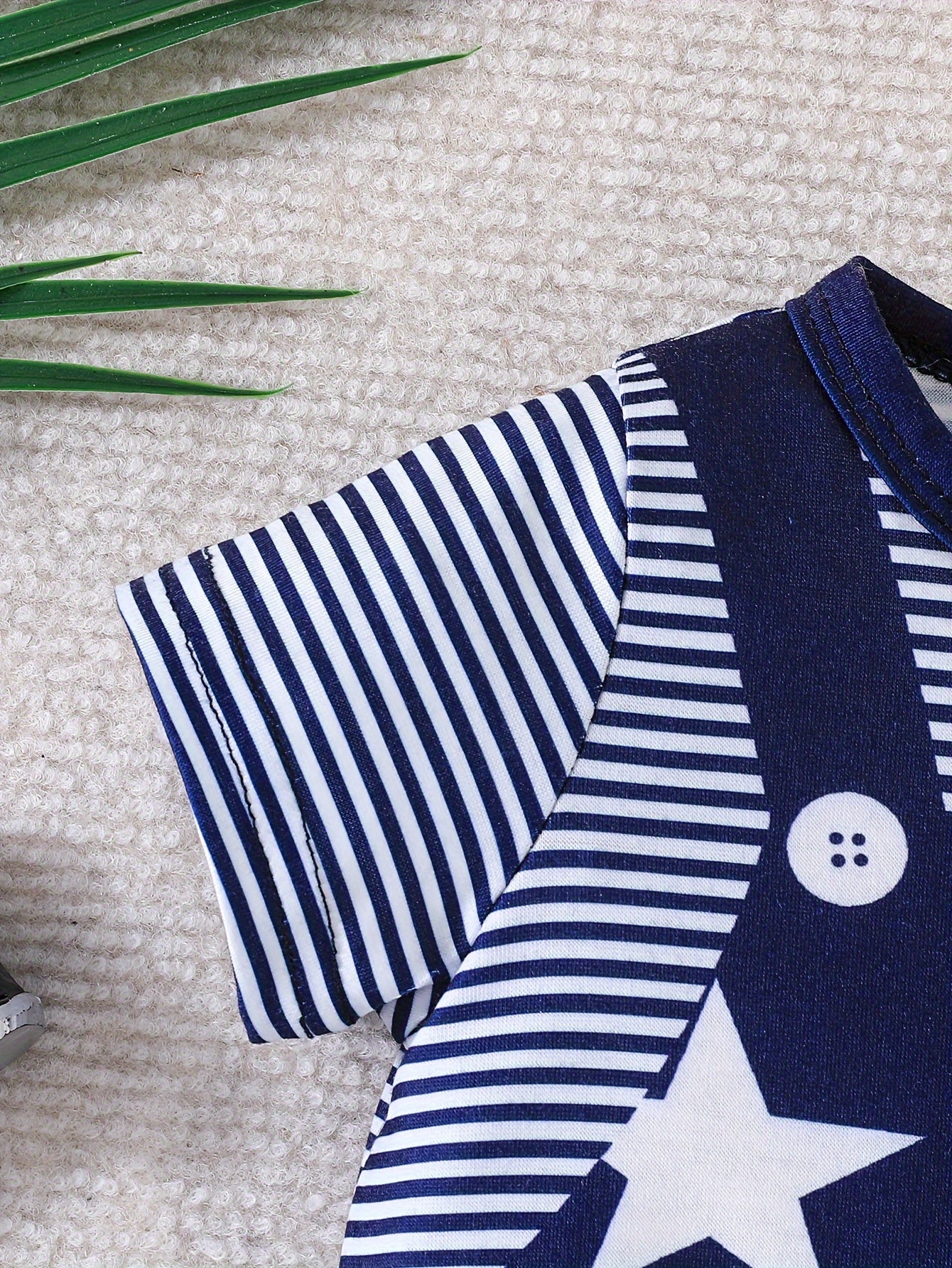 Body de algodón para niños pequeños con estampado de estrellas, conjunto de verano de manga corta