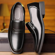 Men's Leather Slip-On Loafers Vintage Minimalist Business Dress Shoes