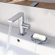 Gray Silicone Sink Organizer Tray with Drainage for Kitchen and Bathroom