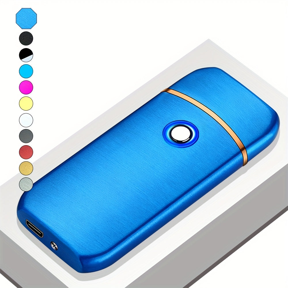 Unisex Metal Rechargeable Windproof Electric Lighter with Touch Switch