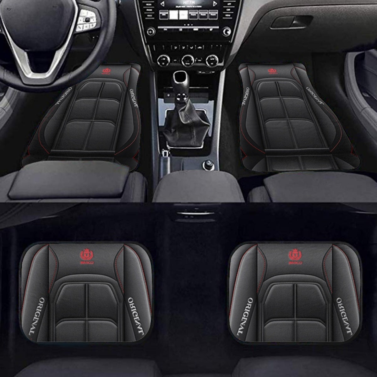 Universal Polyester Car Floor Mats Non-Slip Washable Durable All-Weather Protection Set of 4