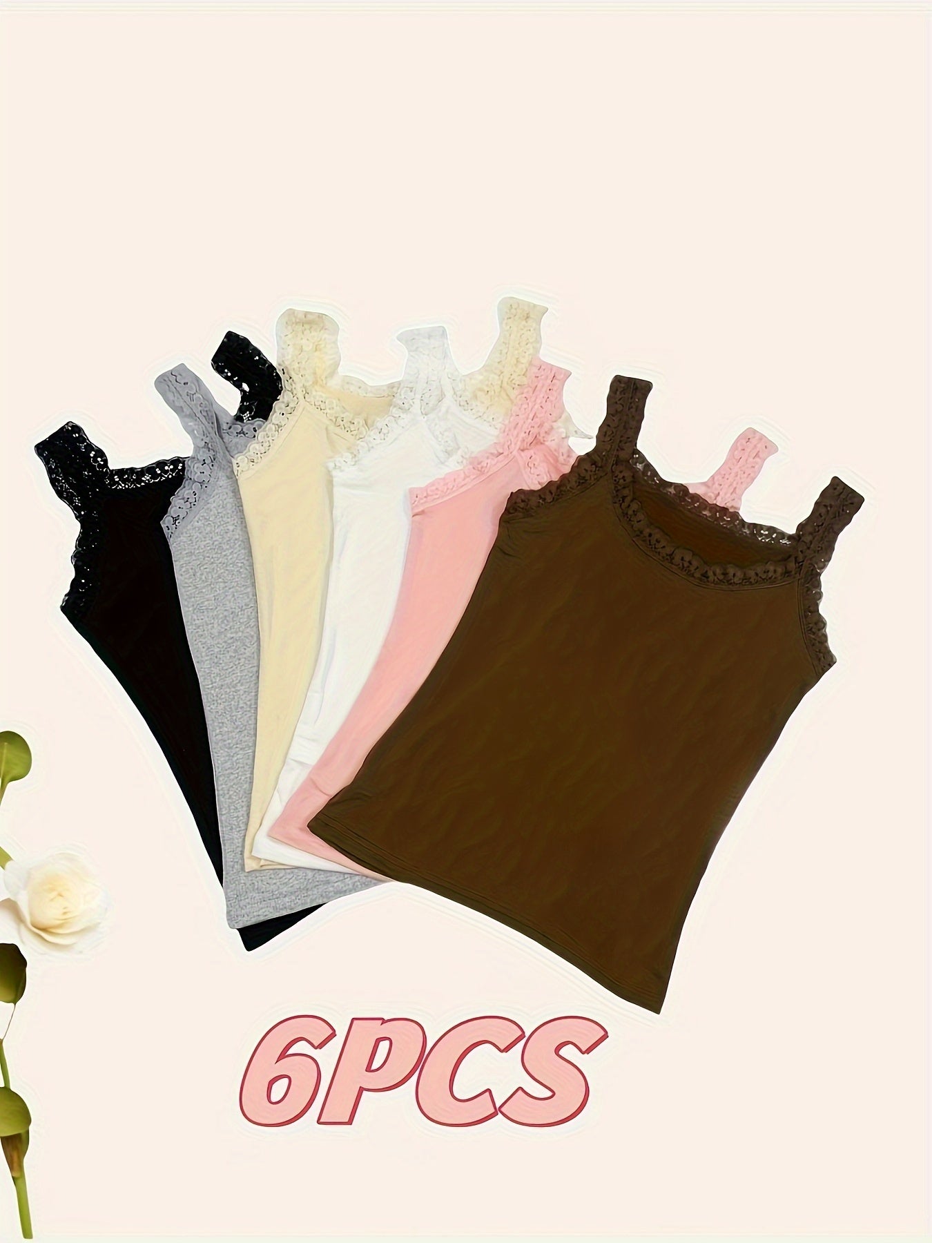 Women's Plus Size Lace Contrast Sleeveless Tank Tops Set with Black and White Trim