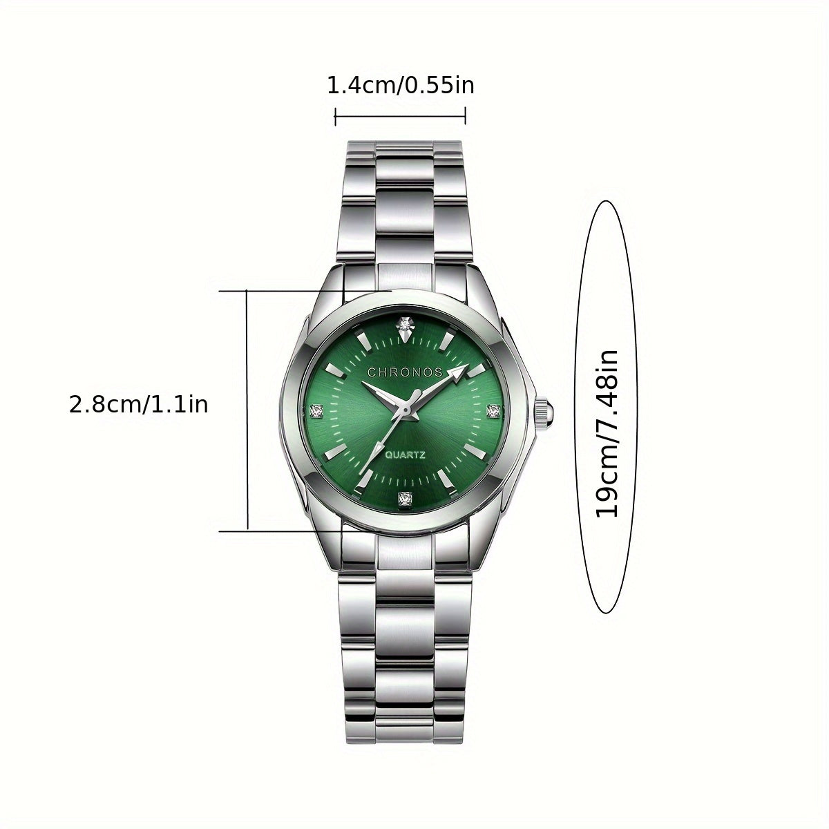 Women's Quartz Watch Stainless Steel Band Round Zinc Alloy Case Business Casual Gift