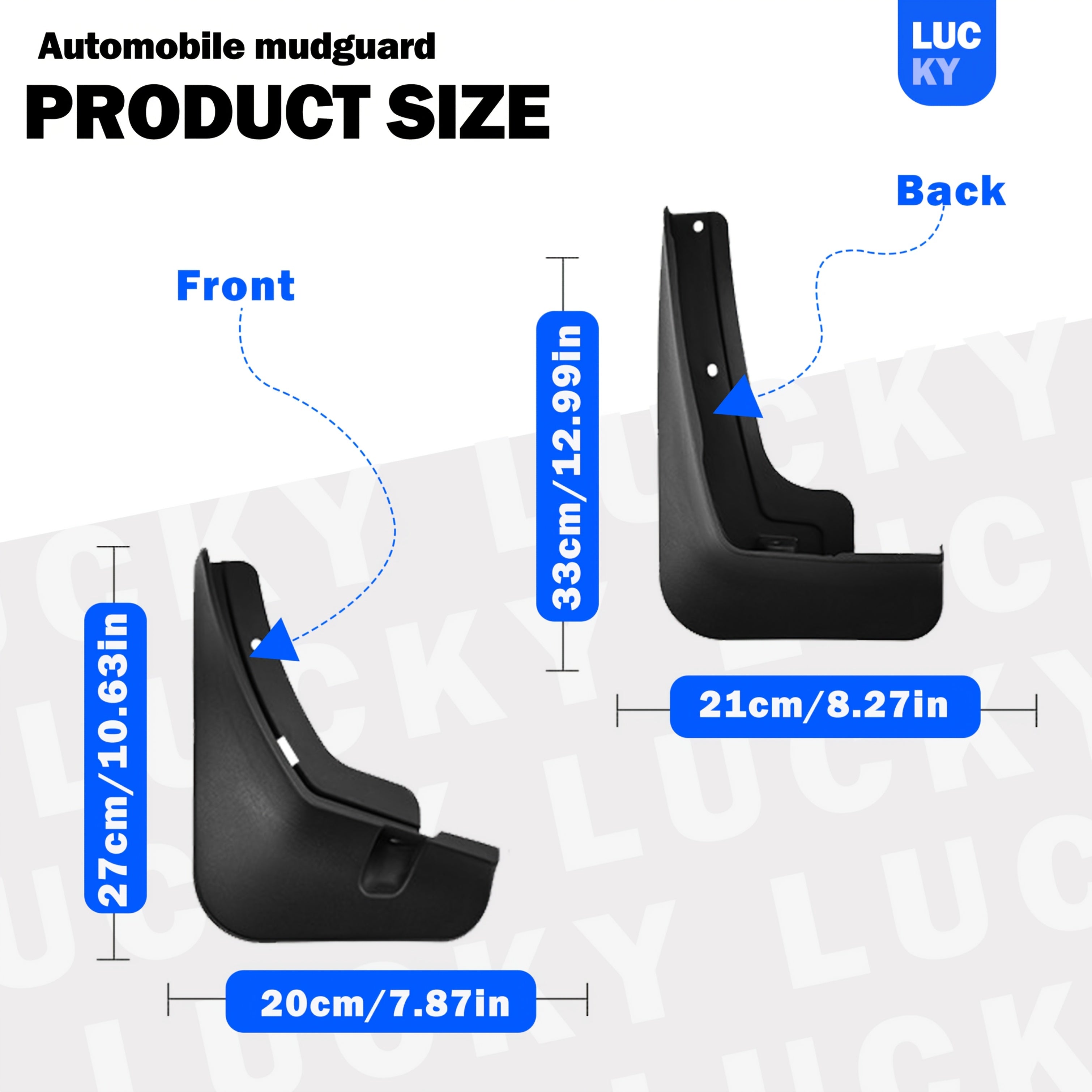 Front Rear Black Mud Flap Set for SUV 4 Pieces with Hardware