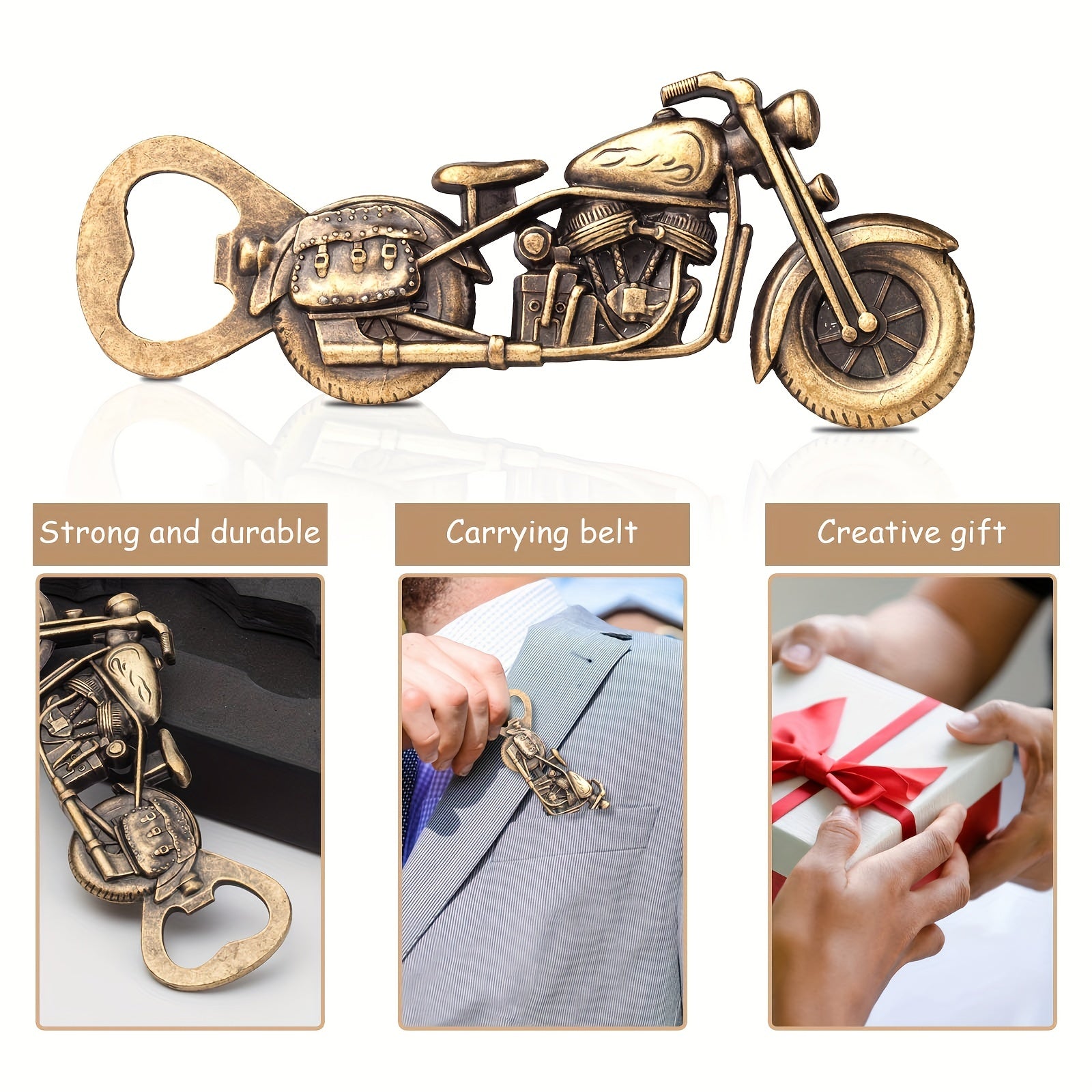 Retro Motorcycle Bottle Opener Metal Design No Electricity Required Gift for Beer Wine Lovers