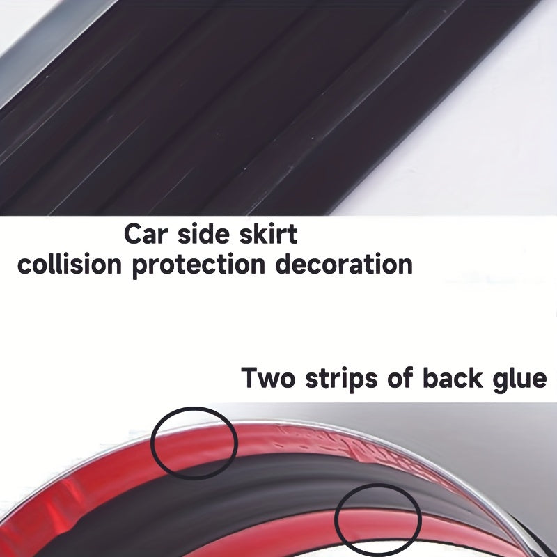 Car Side Skirt Cover, Rubber, Decorative Door Lower Skirt Strip