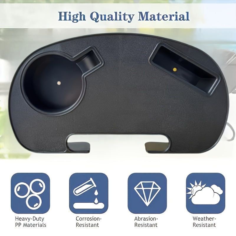 Heavy-Duty Plastic Cup Holder and Phone Slot for Beach and Leisure Chairs